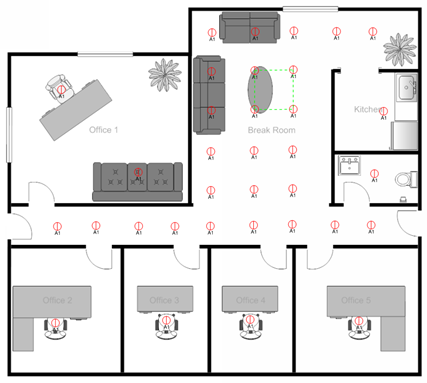 Floor Plan with a Square Speaker Layout